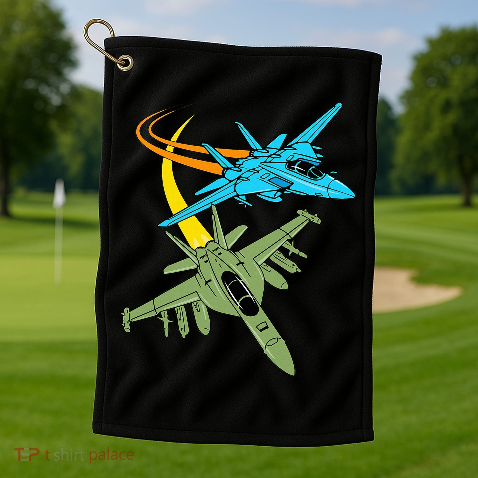 Fighter Jet Plane Future Pilot Aviation Airplanes Aircraft Golf Towel