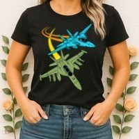 Fighter Jet Plane Future Pilot Aviation Airplanes Aircraft Women's T-Shirt thumb 2