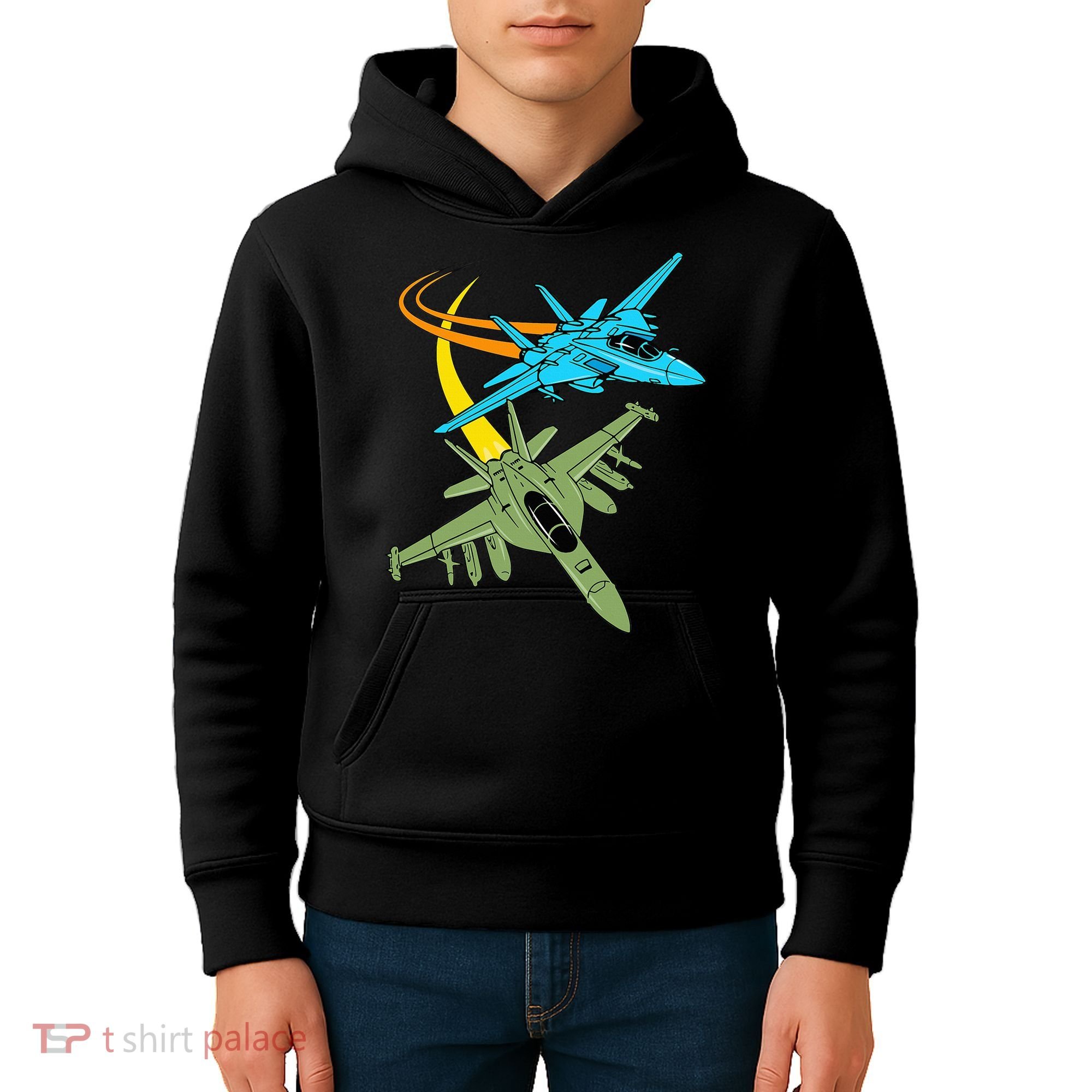 Fighter Jet Plane Future Pilot Aviation Airplanes Aircraft Kids Hoodie