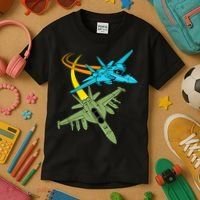 Fighter Jet Plane Future Pilot Aviation Airplanes Aircraft Kids T-Shirt thumb 3