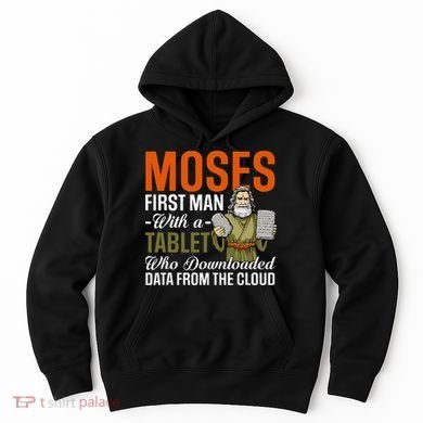Funny Jewish Passover Moses Tablet Data Cloud Computing Pun Hoodie