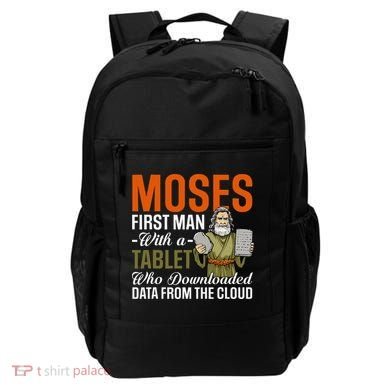 Funny Jewish Passover Moses Tablet Data Cloud Computing Pun Backpack