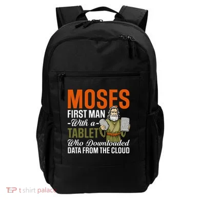 Funny Jewish Passover Moses Tablet Data Cloud Computing Pun Backpack