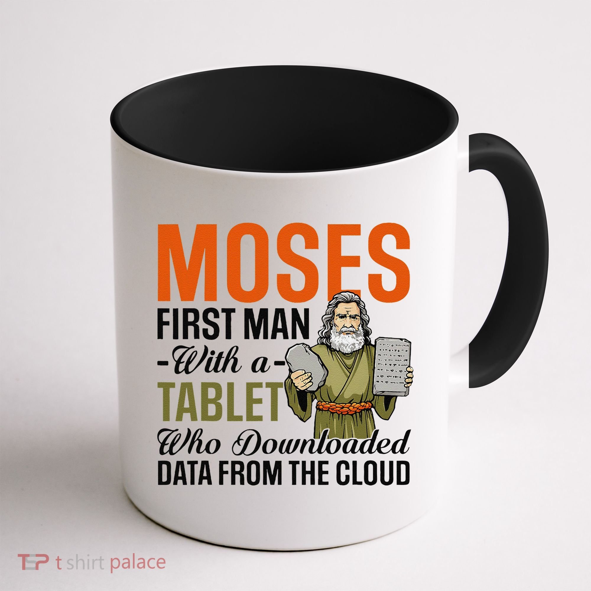 Funny Jewish Passover Moses Tablet Data Cloud Computing Pun Coffee Mug