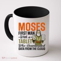 Funny Jewish Passover Moses Tablet Data Cloud Computing Pun Coffee Mug thumb 0