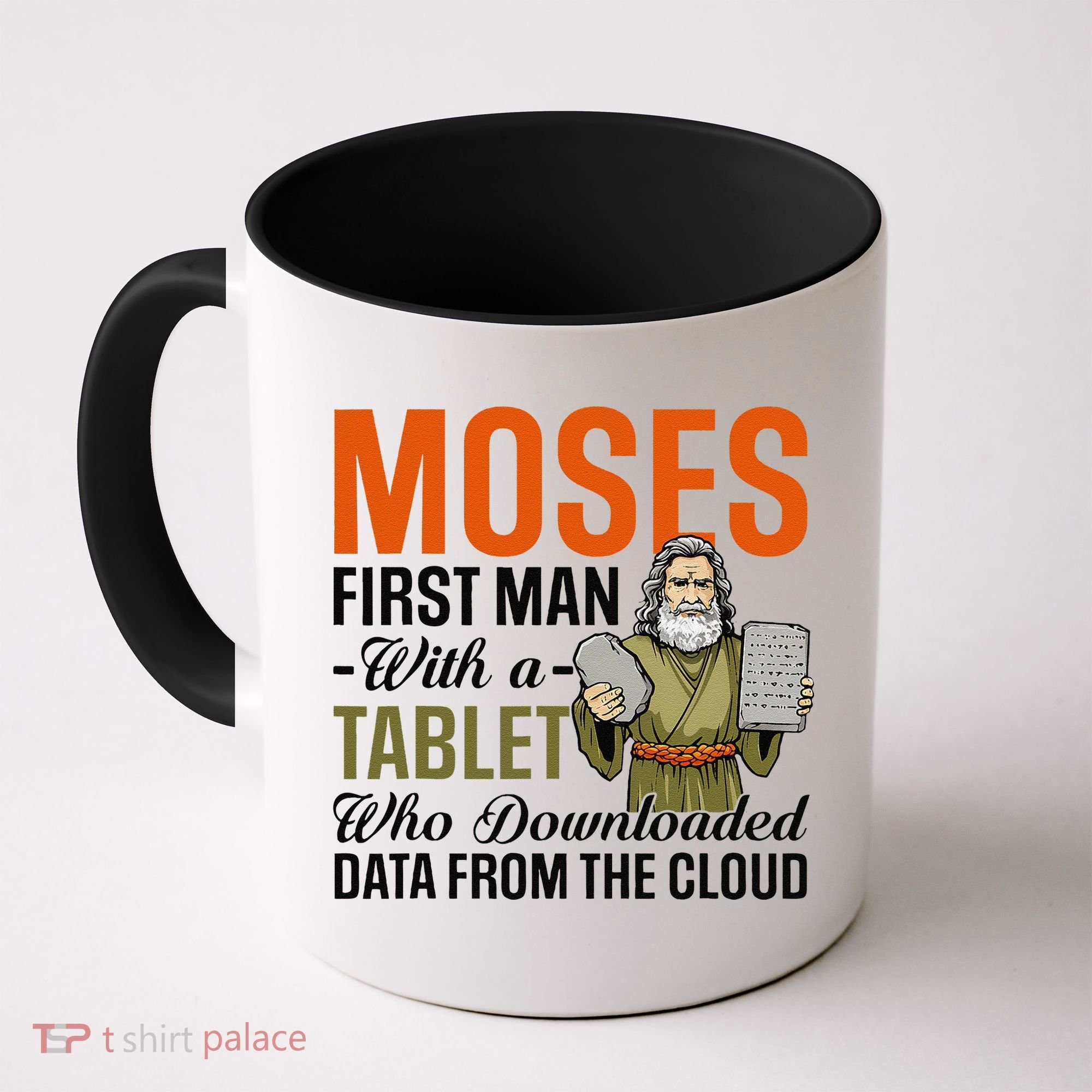 Funny Jewish Passover Moses Tablet Data Cloud Computing Pun Coffee Mug