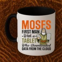Funny Jewish Passover Moses Tablet Data Cloud Computing Pun Coffee Mug thumb 2