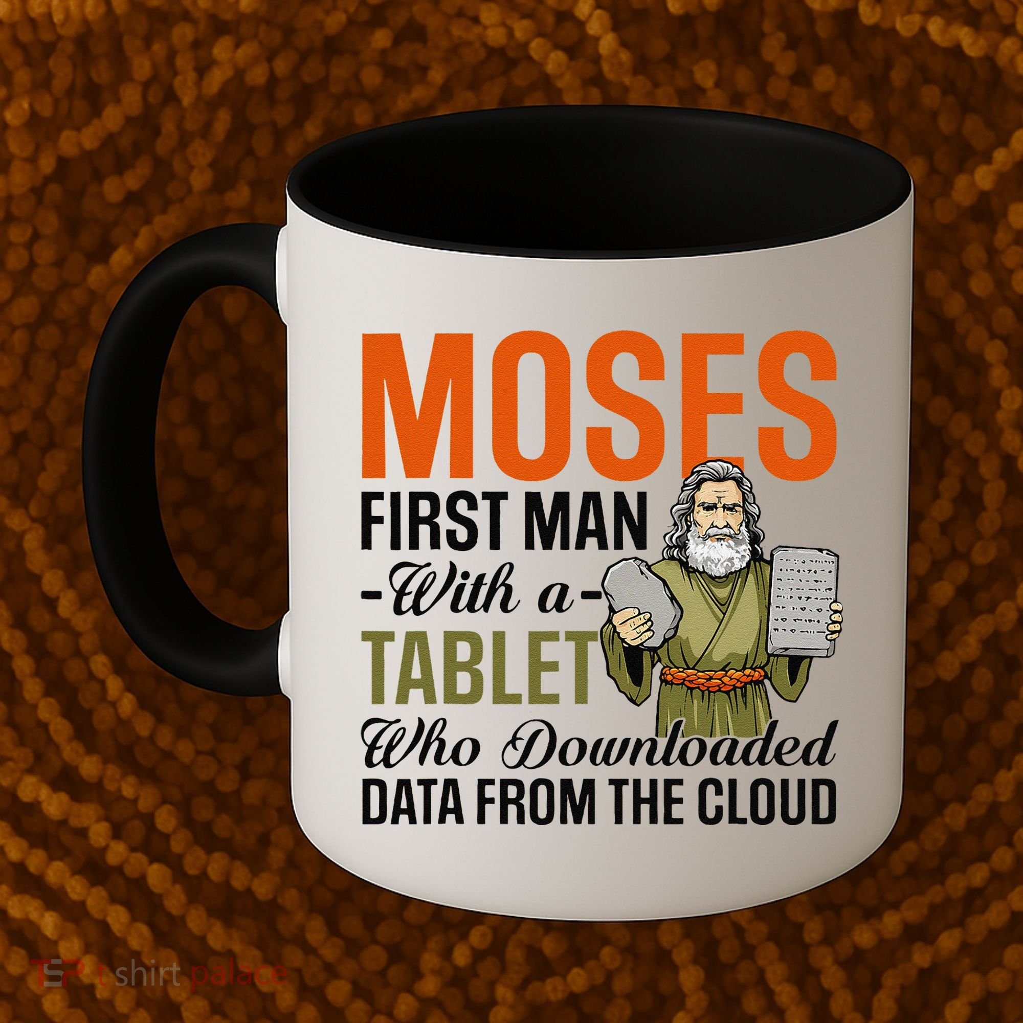 Funny Jewish Passover Moses Tablet Data Cloud Computing Pun Coffee Mug