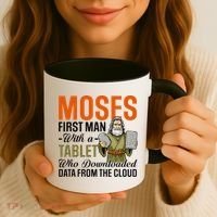 Funny Jewish Passover Moses Tablet Data Cloud Computing Pun Coffee Mug thumb 3