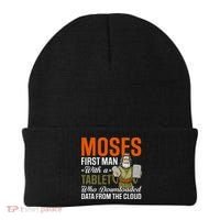 Funny Jewish Passover Moses Tablet Data Cloud Computing Pun Beanie thumb 0