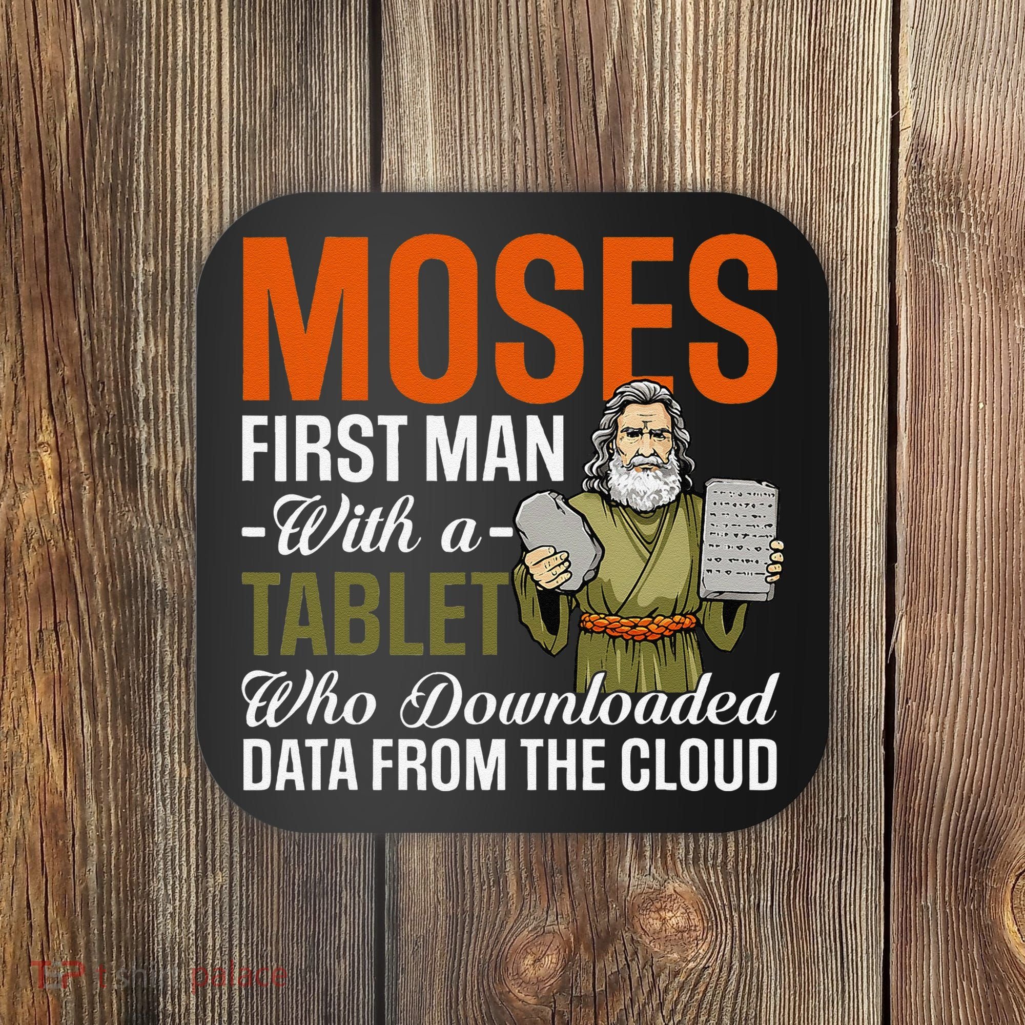 Funny Jewish Passover Moses Tablet Data Cloud Computing Pun Coaster