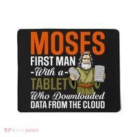 Funny Jewish Passover Moses Tablet Data Cloud Computing Pun Mousepad thumb 0