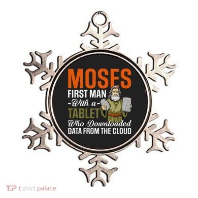 Funny Jewish Passover Moses Tablet Data Cloud Computing Pun Ornament