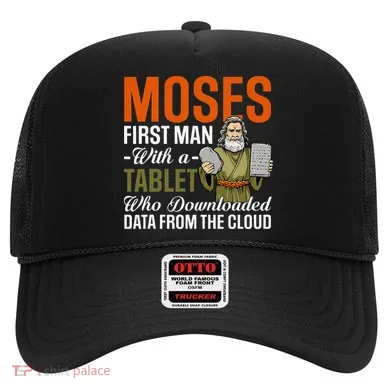 Funny Jewish Passover Moses Tablet Data Cloud Computing Pun Hat