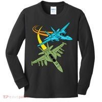 Fighter Jet Plane Future Pilot Aviation Airplanes Aircraft Kids Long Sleeve Shirt thumb 0