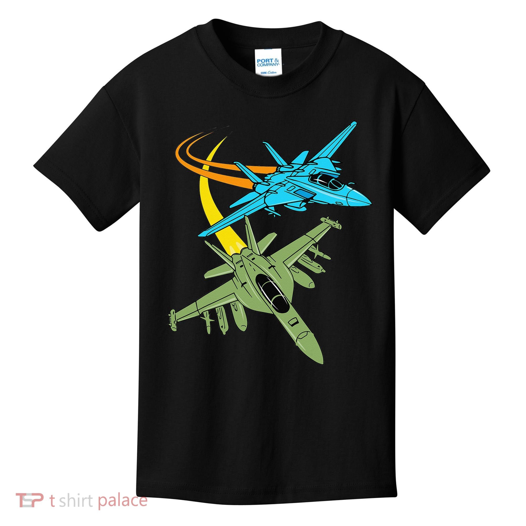 Fighter Jet Plane Future Pilot Aviation Airplanes Aircraft Kids T-Shirt