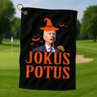 Funny Jokus Potus Halloween Biden Apparel Golf Towel thumb 1