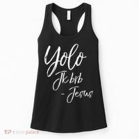 Funny Jesus Resurrection Quote Easter Yolo JK BRB Jesus Women's Tank Top thumb 0