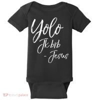 Funny Jesus Resurrection Quote Easter Yolo JK BRB Jesus Baby Bodysuit thumb 0