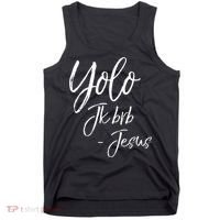 Funny Jesus Resurrection Quote Easter Yolo JK BRB Jesus Tank Top thumb 0