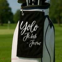 Funny Jesus Resurrection Quote Easter Yolo JK BRB Jesus Golf Towel thumb 2