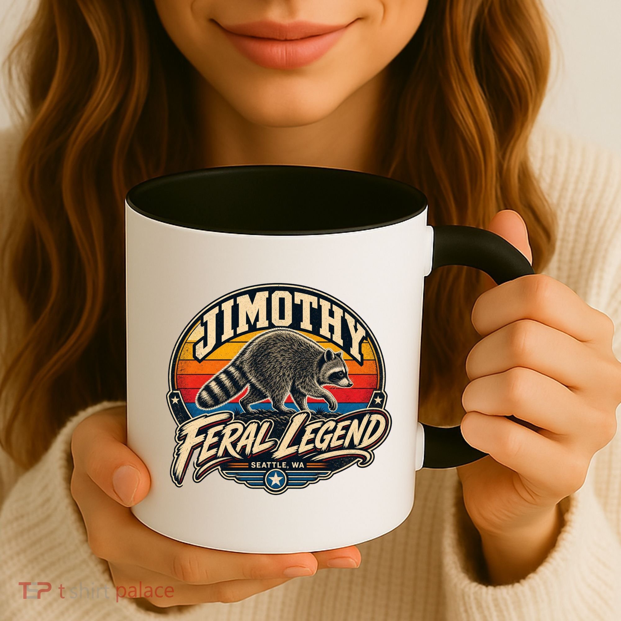 Funny Jimothy Raccoon Seattle Feral Legend Coffee Mug