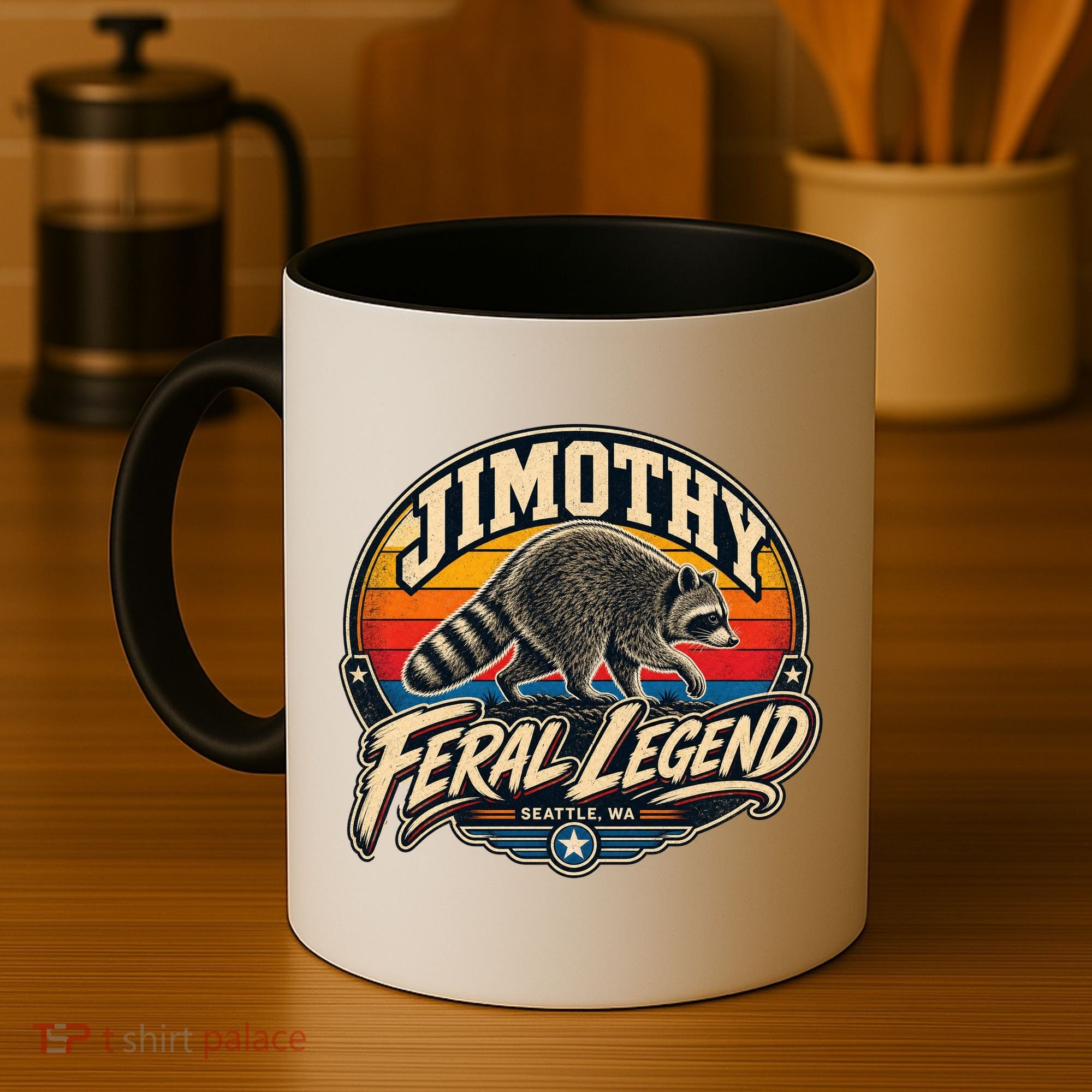 Funny Jimothy Raccoon Seattle Feral Legend Coffee Mug