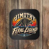 Funny Jimothy Raccoon Seattle Feral Legend Coaster thumb 0