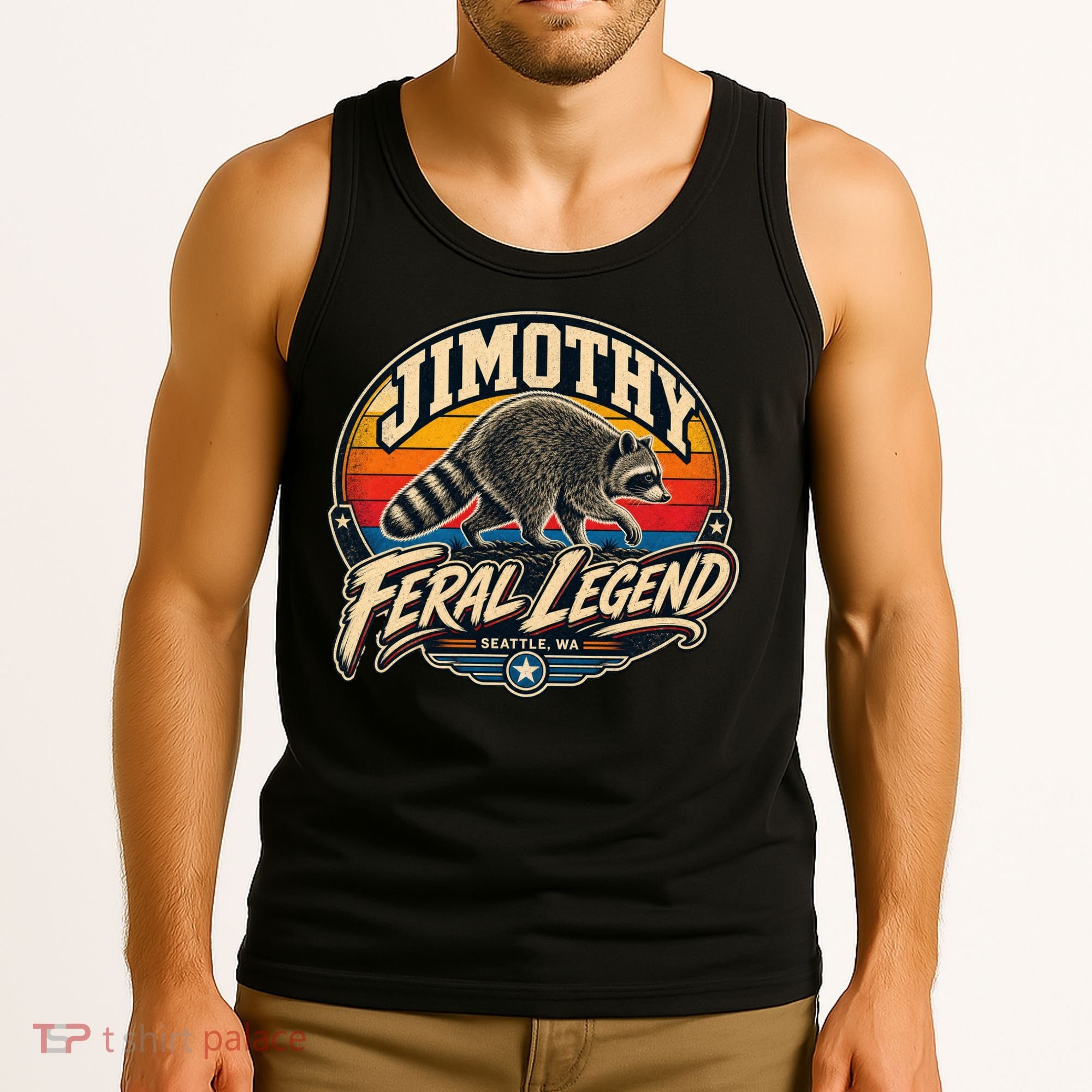 Funny Jimothy Raccoon Seattle Feral Legend Tank Top