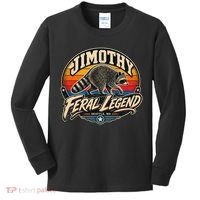 Funny Jimothy Raccoon Seattle Feral Legend Kids Long Sleeve Shirt thumb 0