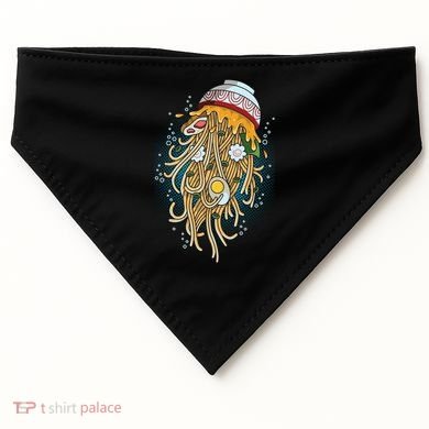 Funny Jellyfish Ramen Bowl USA-Made Doggie Bandana