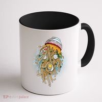 Funny Jellyfish Ramen Bowl Coffee Mug thumb 1