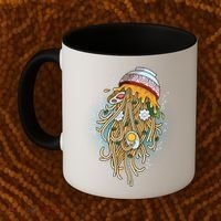 Funny Jellyfish Ramen Bowl Coffee Mug thumb 2