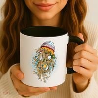 Funny Jellyfish Ramen Bowl Coffee Mug thumb 3