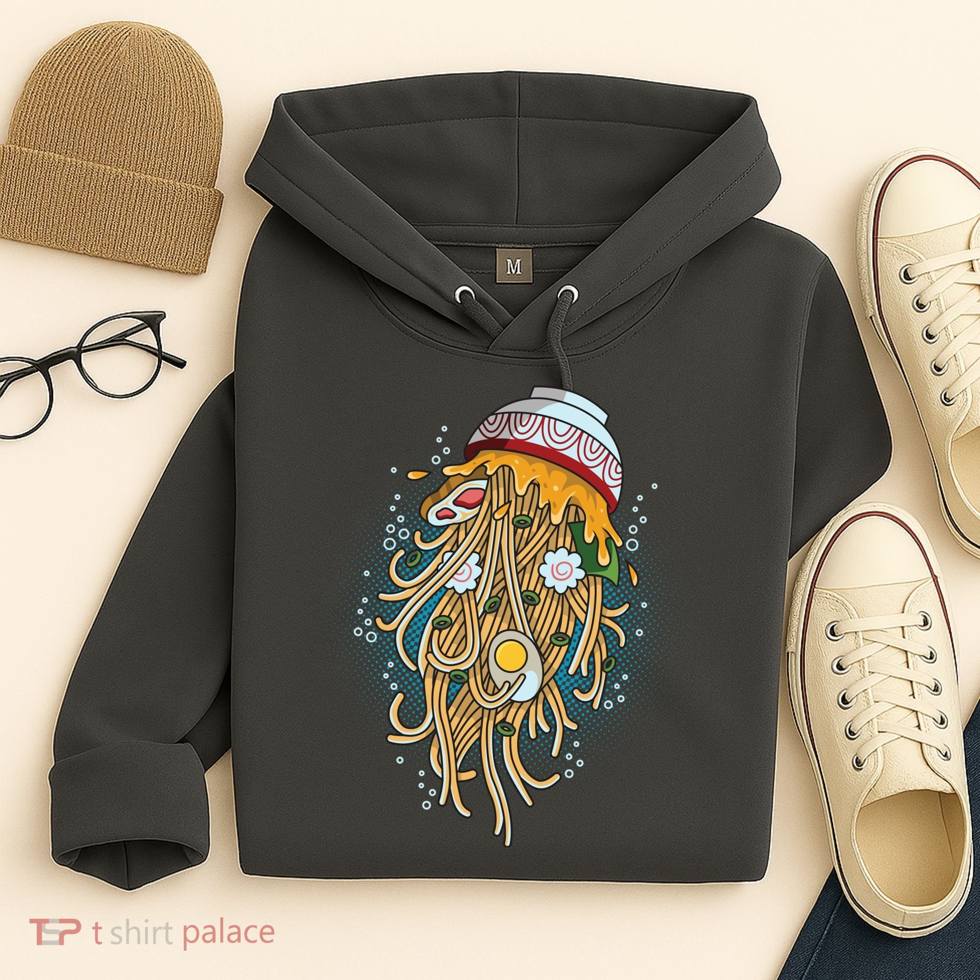 Funny Jellyfish Ramen Bowl Hoodie