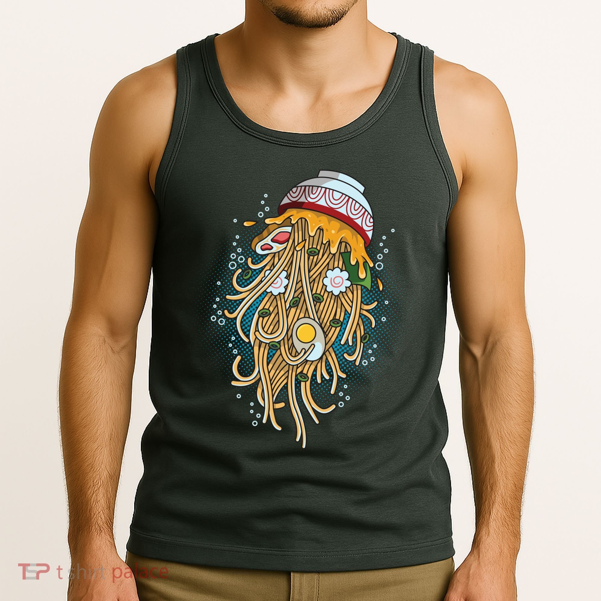Funny Jellyfish Ramen Bowl Tank Top