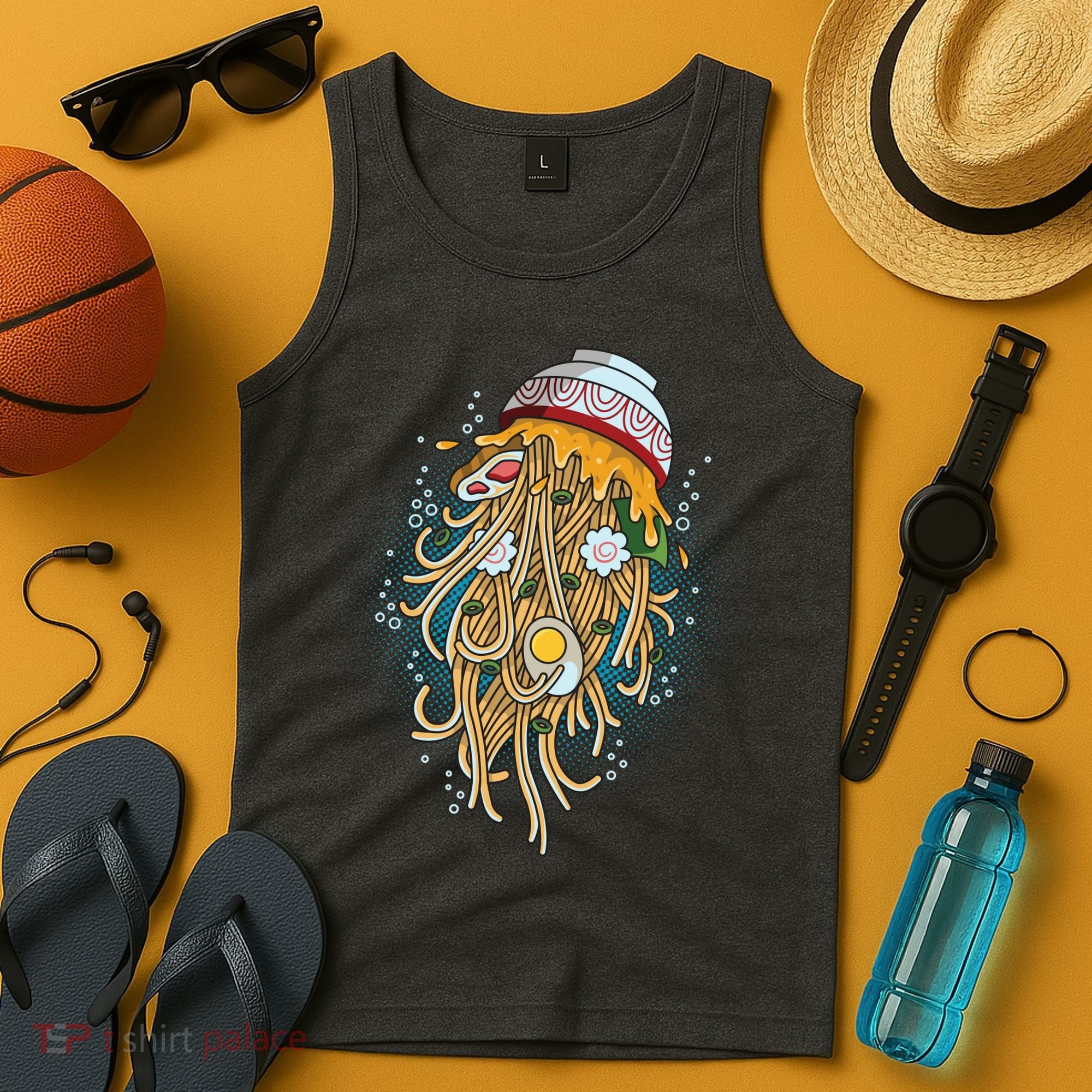 Funny Jellyfish Ramen Bowl Tank Top