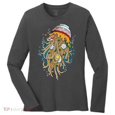 Funny Jellyfish Ramen Bowl Women's Long Sleeve Shirt