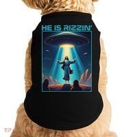 Funny Jesus Rizzin Easter Ufo Alien Abduction Space Christ Doggie Tank thumb 0