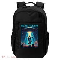 Funny Jesus Rizzin Easter Ufo Alien Abduction Space Christ Backpack thumb 0