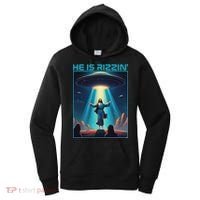Funny Jesus Rizzin Easter Ufo Alien Abduction Space Christ Women's Hoodie thumb 0