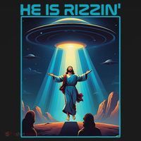 Funny Jesus Rizzin Easter Ufo Alien Abduction Space Christ Women's Hoodie thumb 2
