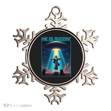 Funny Jesus Rizzin Easter Ufo Alien Abduction Space Christ Ornament