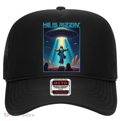 Funny Jesus Rizzin Easter Ufo Alien Abduction Space Christ Hat