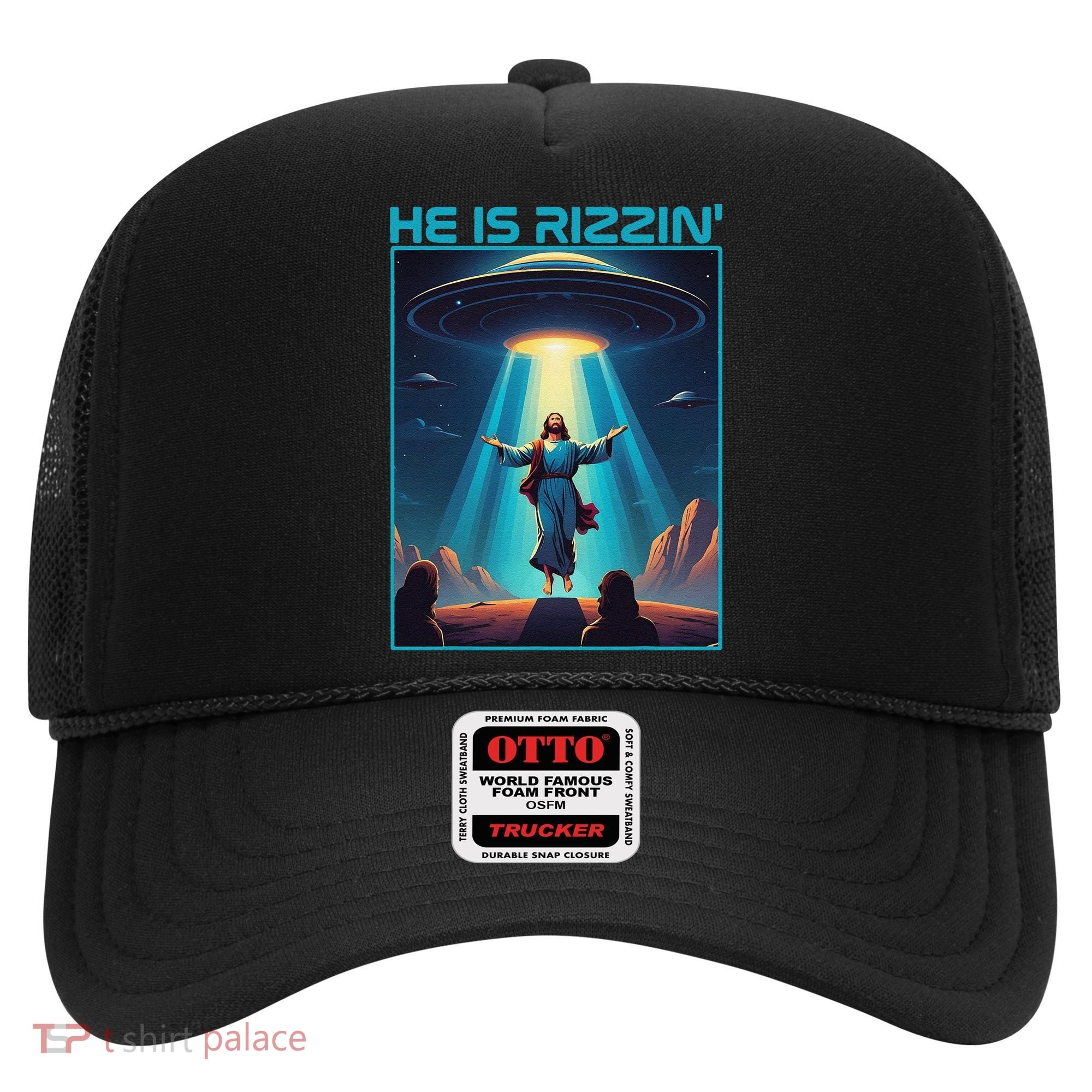 Funny Jesus Rizzin Easter Ufo Alien Abduction Space Christ Hat