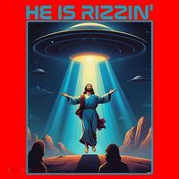 Funny Jesus Rizzin Easter Ufo Alien Abduction Space Christ Santa Hat thumb 1