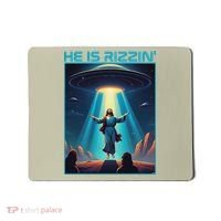 Funny Jesus Rizzin Easter Ufo Alien Abduction Space Christ Mousepad thumb 0