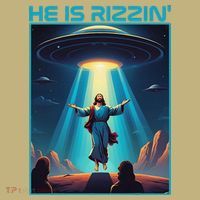 Funny Jesus Rizzin Easter Ufo Alien Abduction Space Christ Mousepad thumb 1