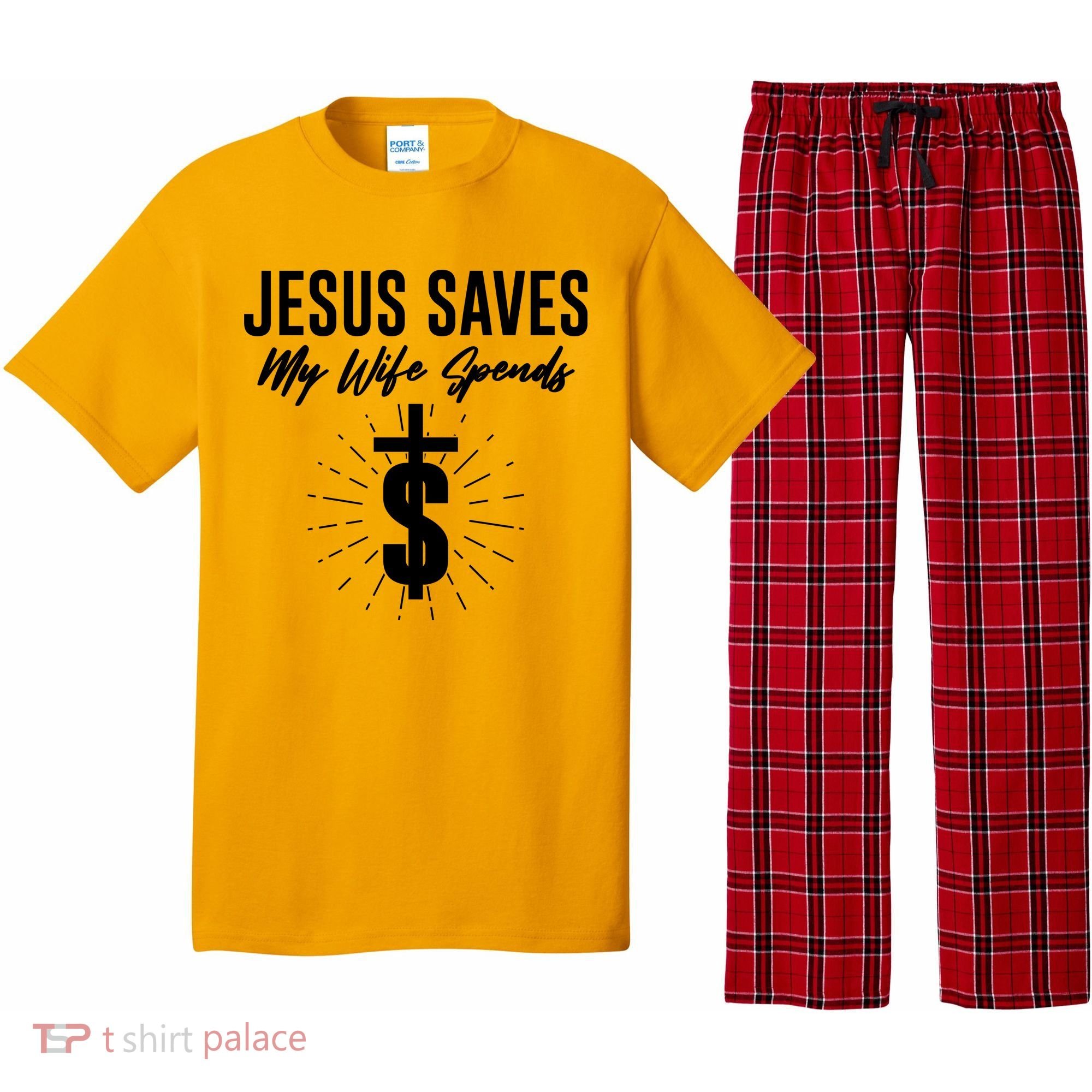 Funny Jesus Saves My Wife Spends Pajama Set