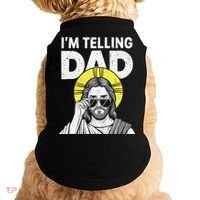 Funny Jesus Saying Im Telling Dad Doggie Tank thumb 0